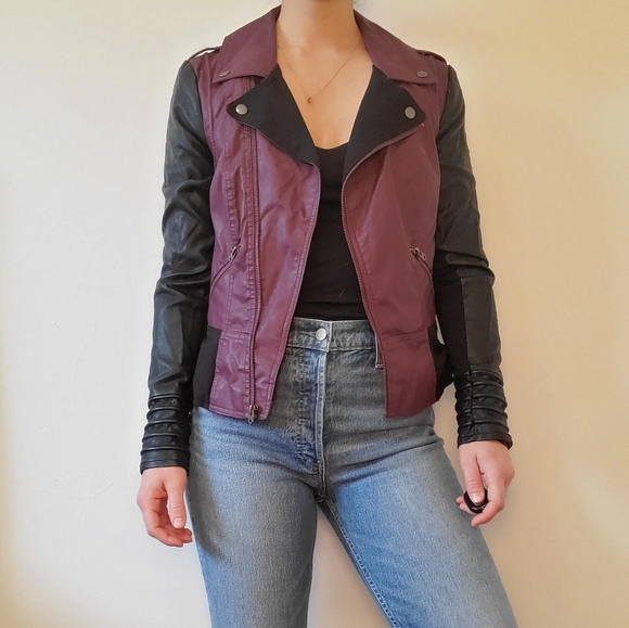 Vero Moda Jackets & Blazers - Vegan leather two toned lined biker jacket